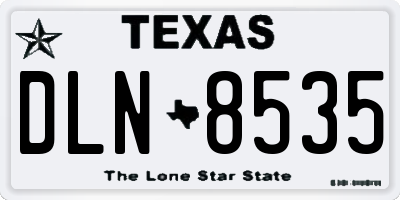 TX license plate DLN8535