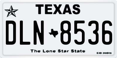 TX license plate DLN8536