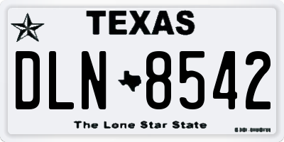 TX license plate DLN8542