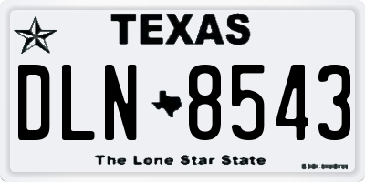 TX license plate DLN8543