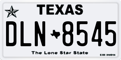 TX license plate DLN8545