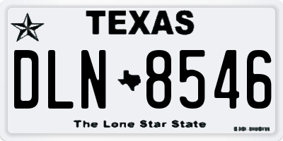 TX license plate DLN8546