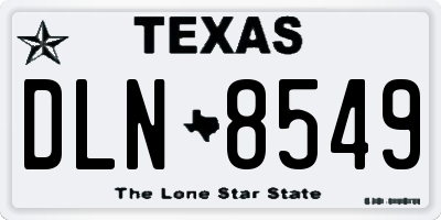 TX license plate DLN8549