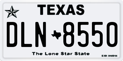 TX license plate DLN8550