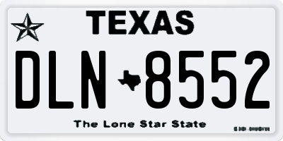 TX license plate DLN8552