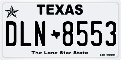 TX license plate DLN8553