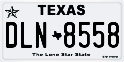 TX license plate DLN8558