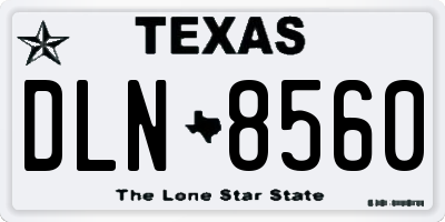 TX license plate DLN8560