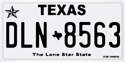 TX license plate DLN8563