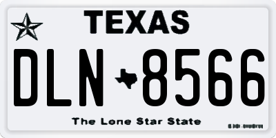 TX license plate DLN8566