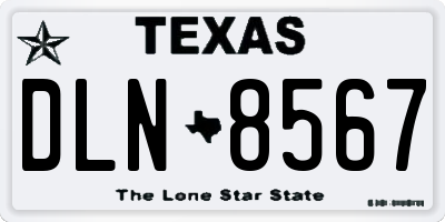 TX license plate DLN8567
