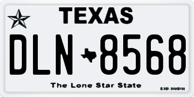 TX license plate DLN8568
