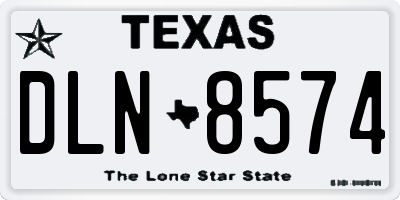 TX license plate DLN8574