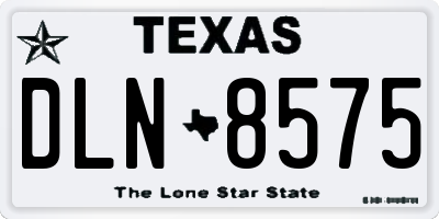 TX license plate DLN8575