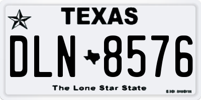 TX license plate DLN8576