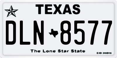 TX license plate DLN8577