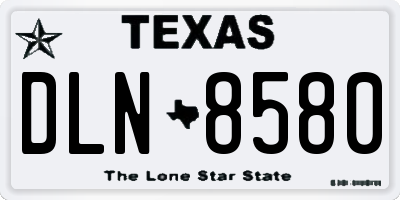 TX license plate DLN8580