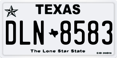 TX license plate DLN8583