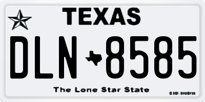 TX license plate DLN8585