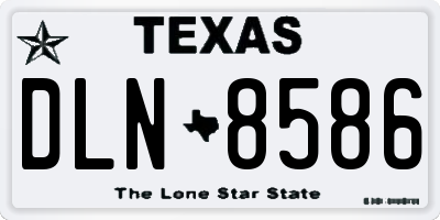 TX license plate DLN8586