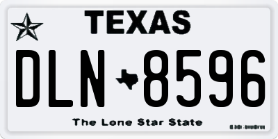 TX license plate DLN8596