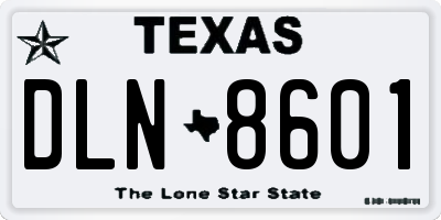 TX license plate DLN8601