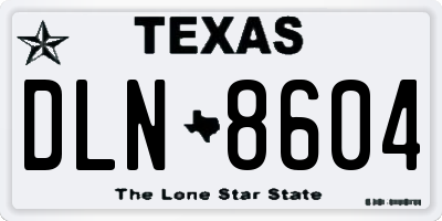 TX license plate DLN8604