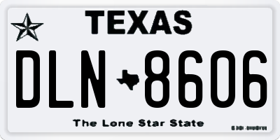 TX license plate DLN8606