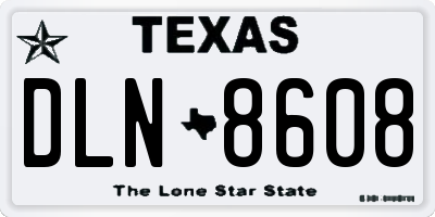 TX license plate DLN8608
