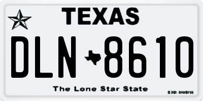 TX license plate DLN8610