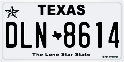 TX license plate DLN8614