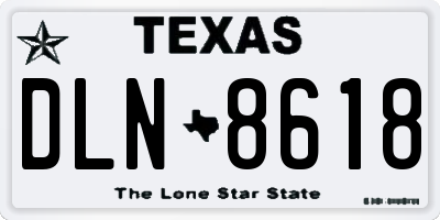 TX license plate DLN8618
