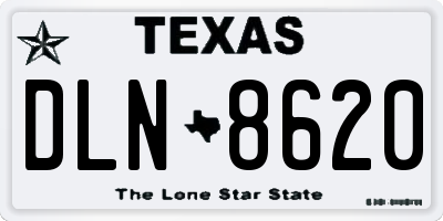 TX license plate DLN8620