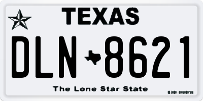 TX license plate DLN8621