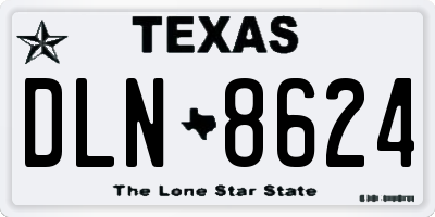 TX license plate DLN8624