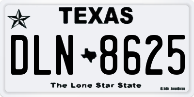 TX license plate DLN8625