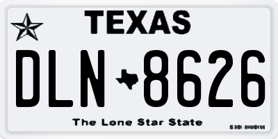 TX license plate DLN8626