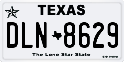 TX license plate DLN8629