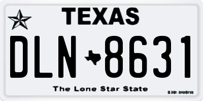 TX license plate DLN8631