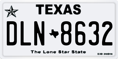 TX license plate DLN8632
