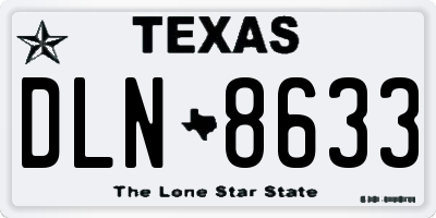TX license plate DLN8633