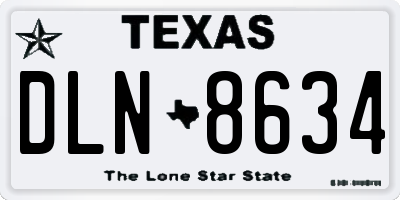 TX license plate DLN8634