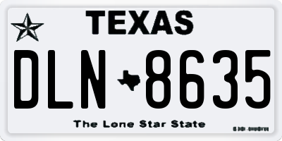 TX license plate DLN8635