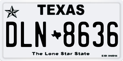 TX license plate DLN8636