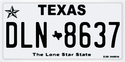TX license plate DLN8637