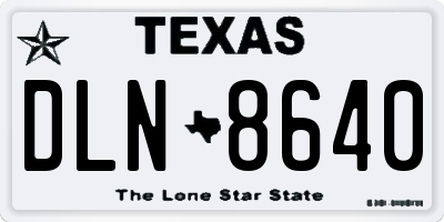 TX license plate DLN8640