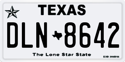TX license plate DLN8642
