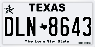TX license plate DLN8643