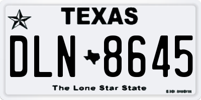 TX license plate DLN8645