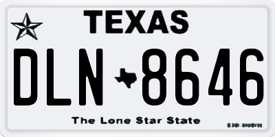 TX license plate DLN8646